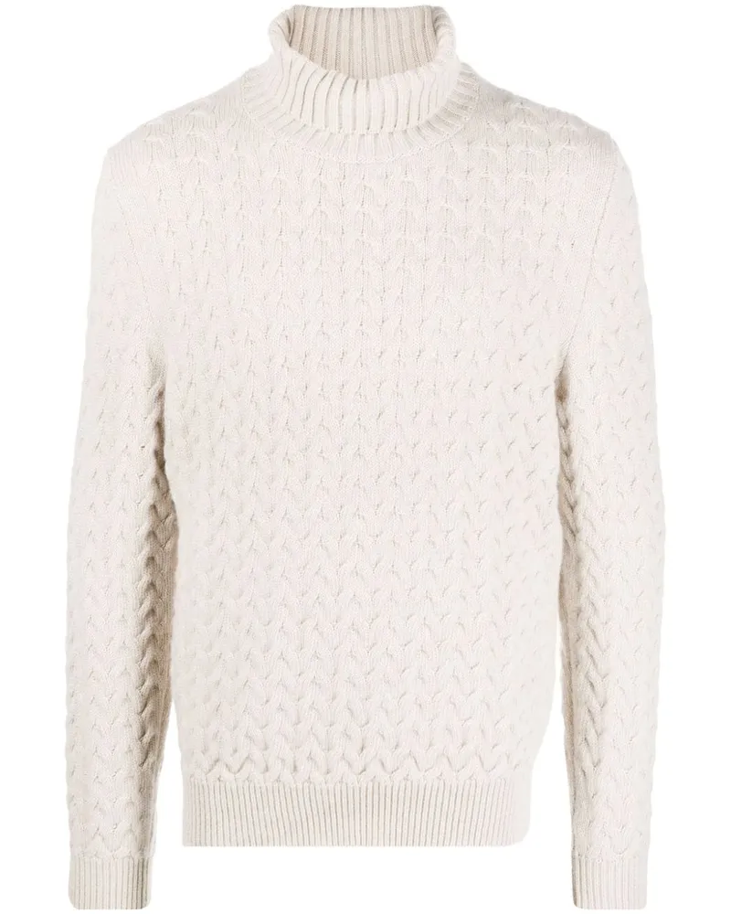 Fedeli Rollkragenpullover mit Zopfmuster - Nude Nude