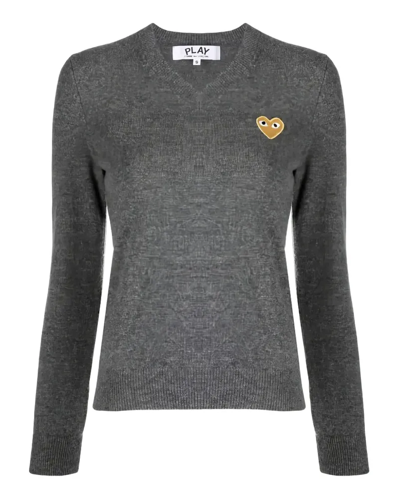 Comme des Garçons Wollpullover mit Herzstickerei - Grau Grau