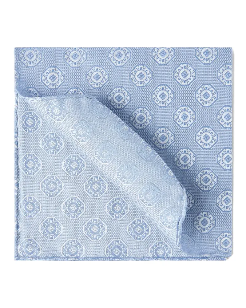 Brunello Cucinelli Medaillon Einstecktuch aus Seide - Blau Blau