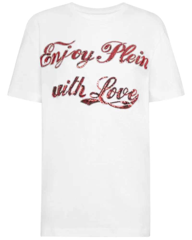 Philipp Plein T-Shirt mit Slogan-Print - Weiß Weiß
