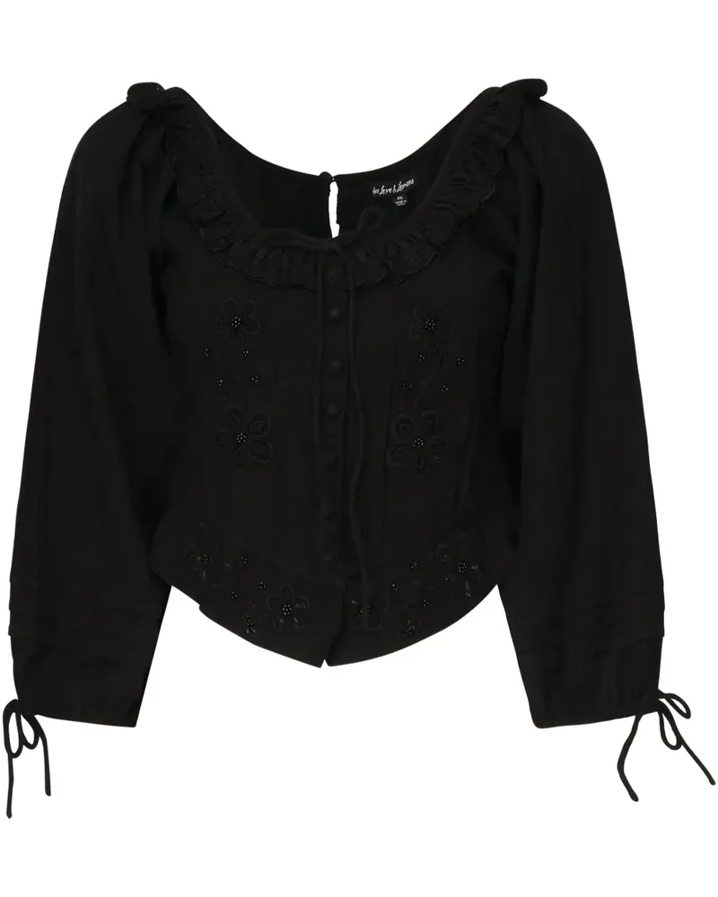 For Love and Lemons Harlow Bluse - Schwarz Schwarz