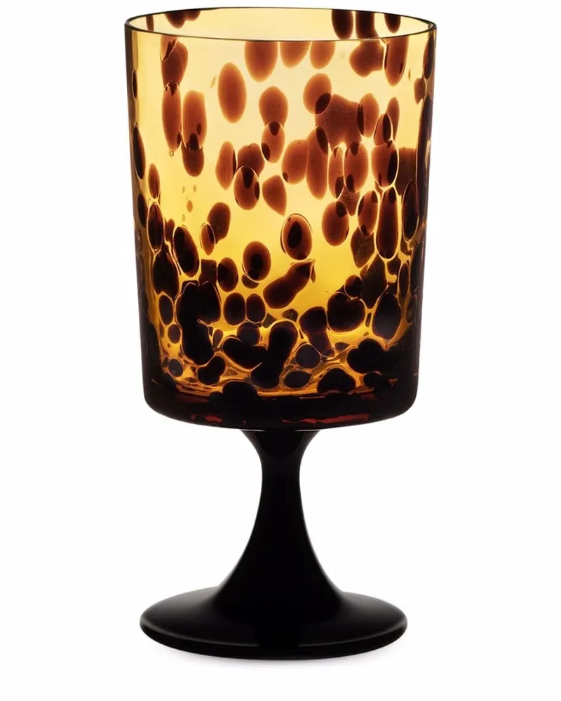 Dolce & Gabbana Weinglas mit Leoparden-Effekt - Gelb Gelb