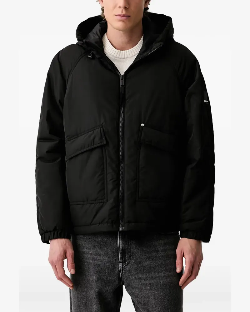 Karl Lagerfeld hooded raglan-sleeve jacket - Schwarz Schwarz