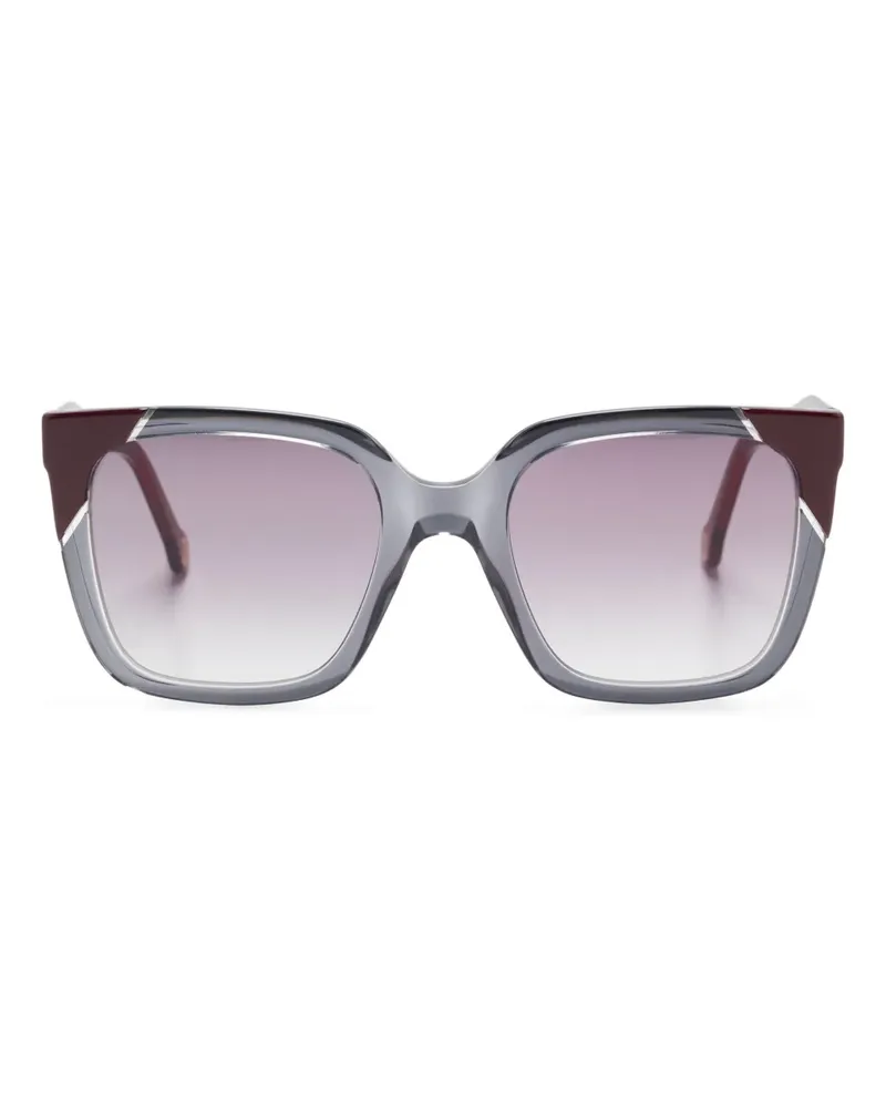 Carolina Herrera New York Sonnenbrille mit eckigem Gestell - Grau Grau