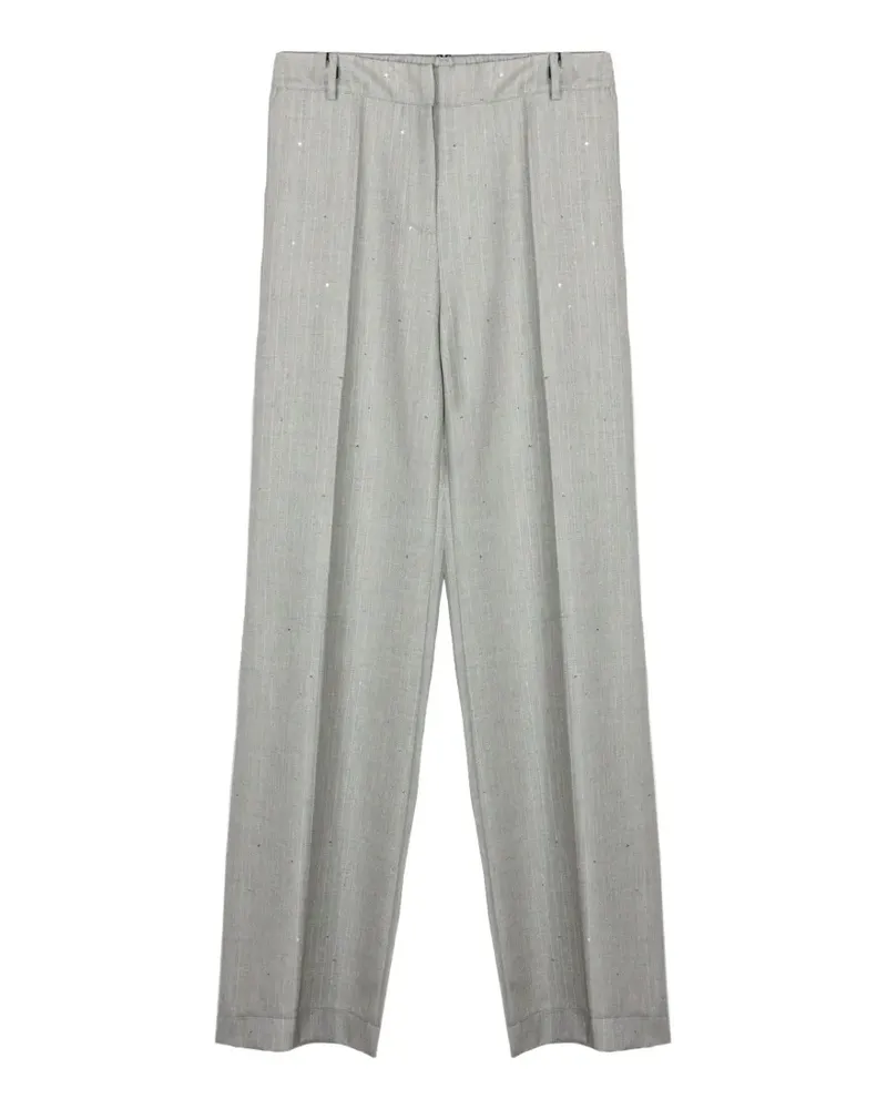 Purotatto sequin-embellished straight-leg trousers - Grau Grau