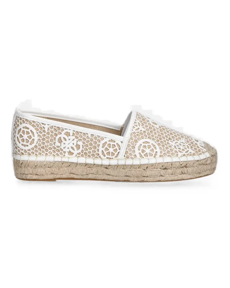 Guess Joelynn logo-embroidered crochet espadrilles - Weiß Weiß