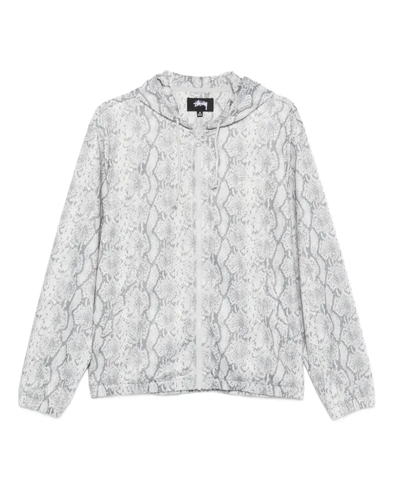 Stüssy snake-print zip-up hoodie - Weiß Weiß
