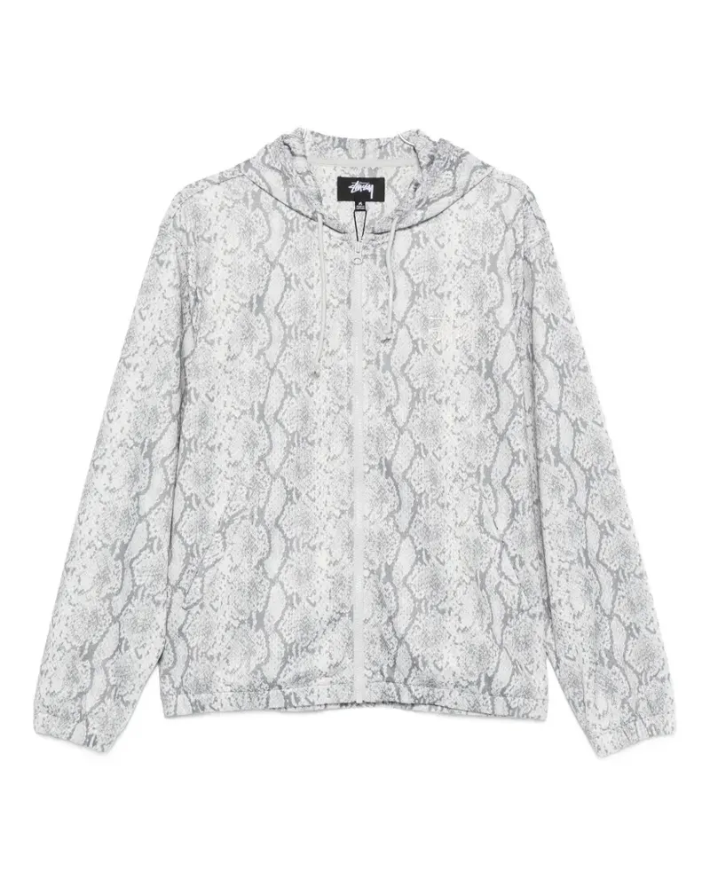 Stüssy snake-print zip-up hoodie - Weiß Weiß