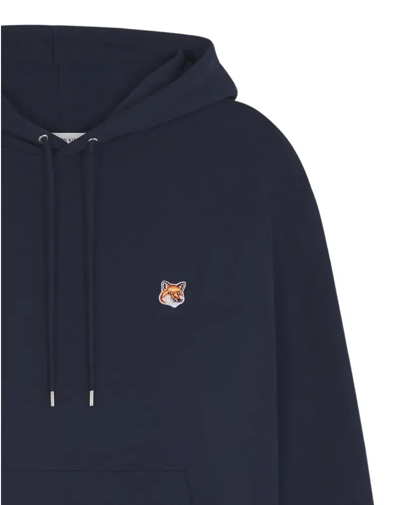 Kitsuné Hoodie mit Fuchs-Patch - Blau Blau