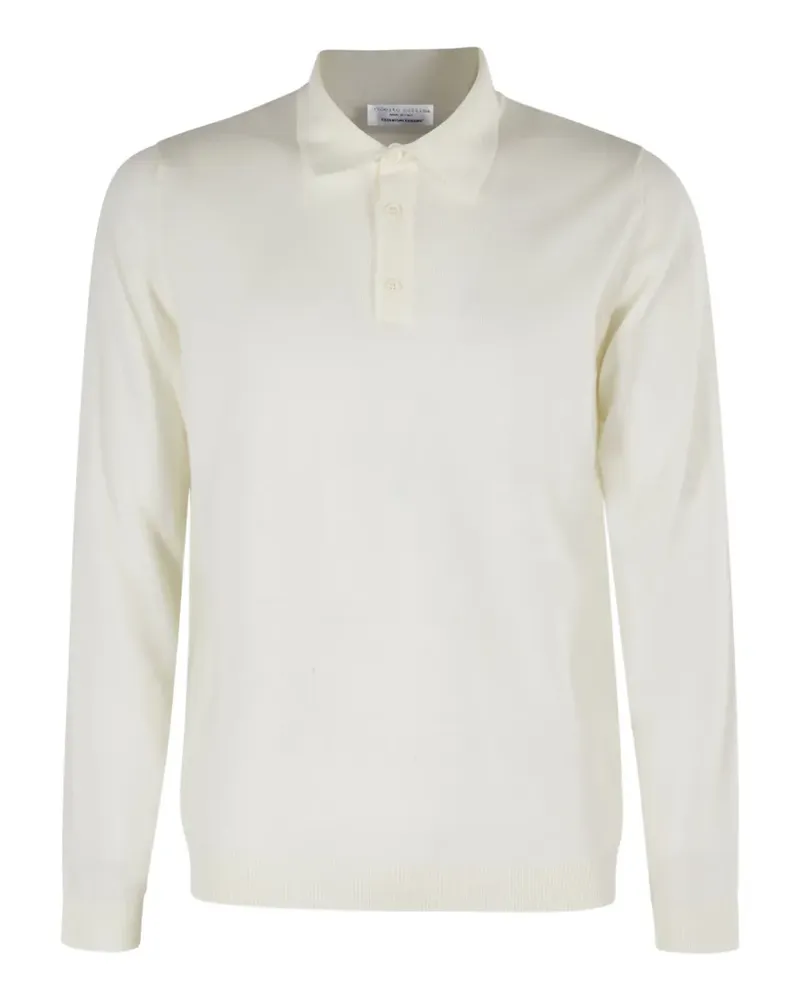 Roberto Collina Langärmeliger Kaschmirpullover mit Poloshirtkragen - Nude Nude