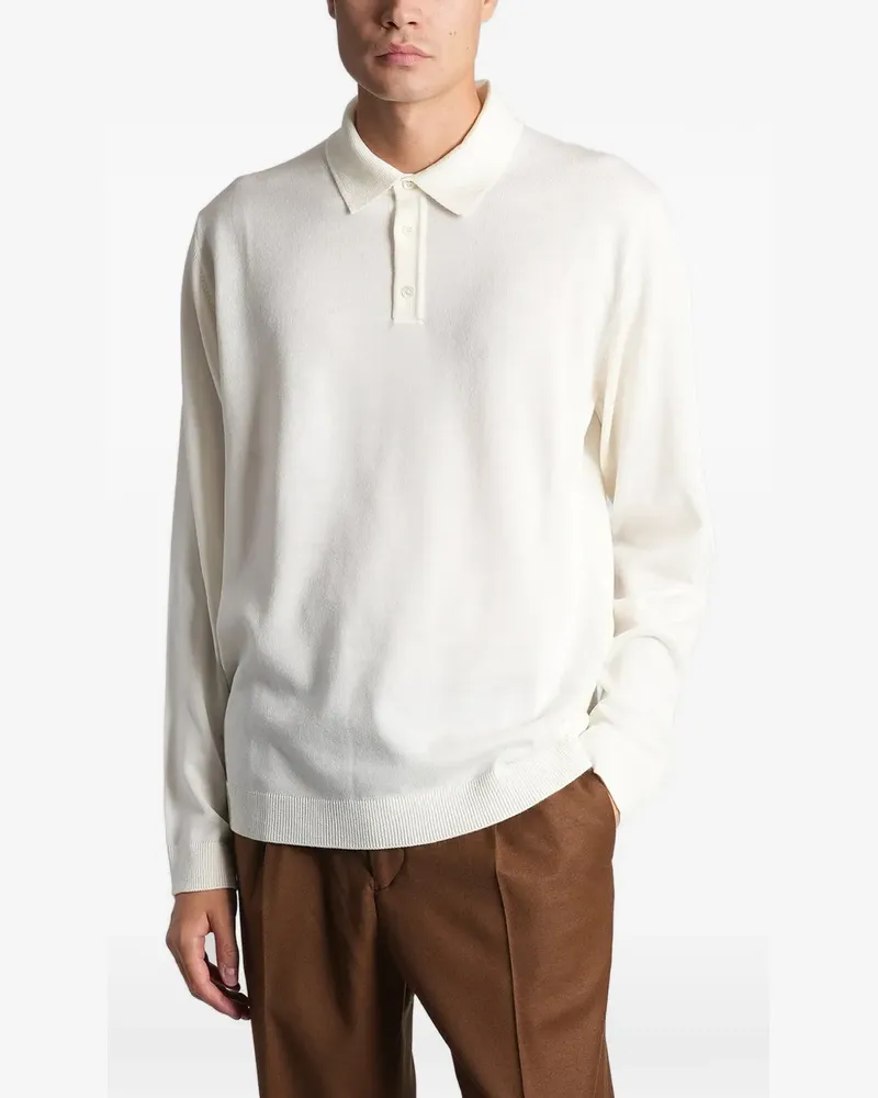 Roberto Collina Langärmeliger Kaschmirpullover mit Poloshirtkragen - Nude Nude