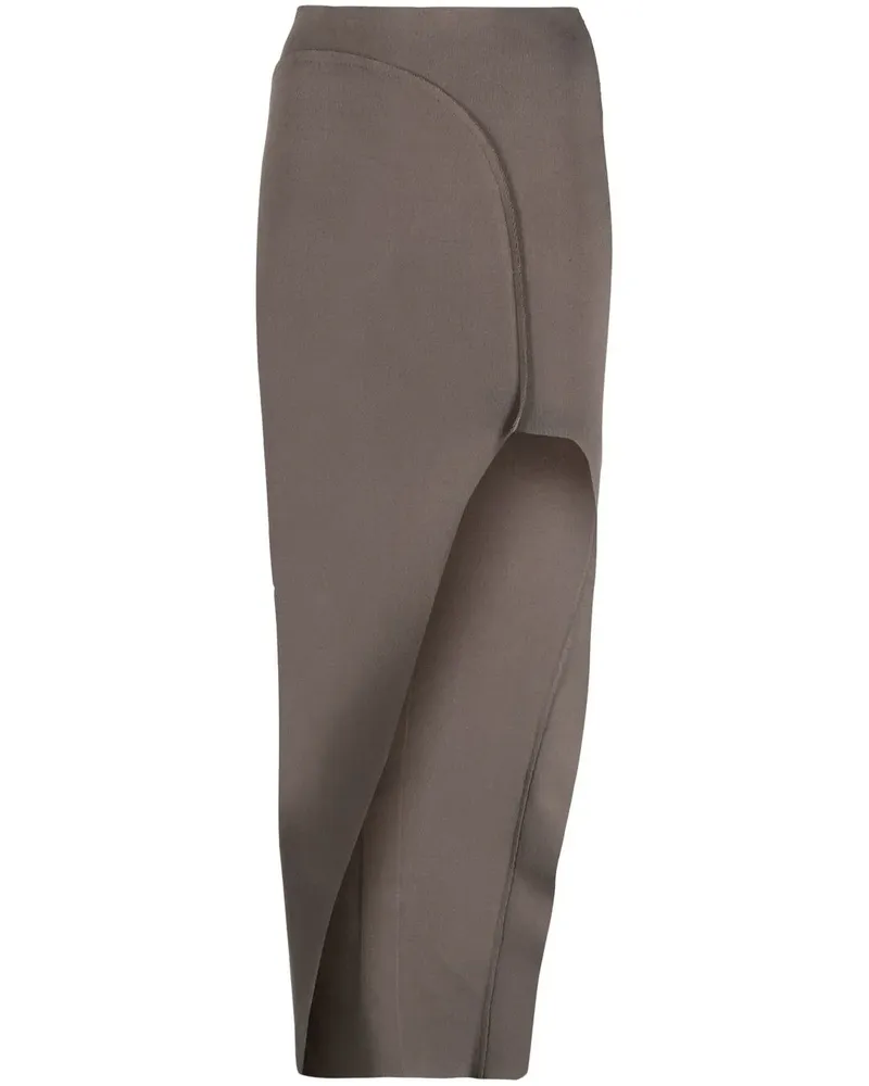 Rick Owens Asymmetrischer Midirock - Grau Grau