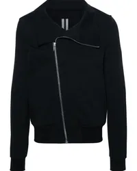 Rick Owens Sweatshirt mit versetztem Reißverschluss Schwarz