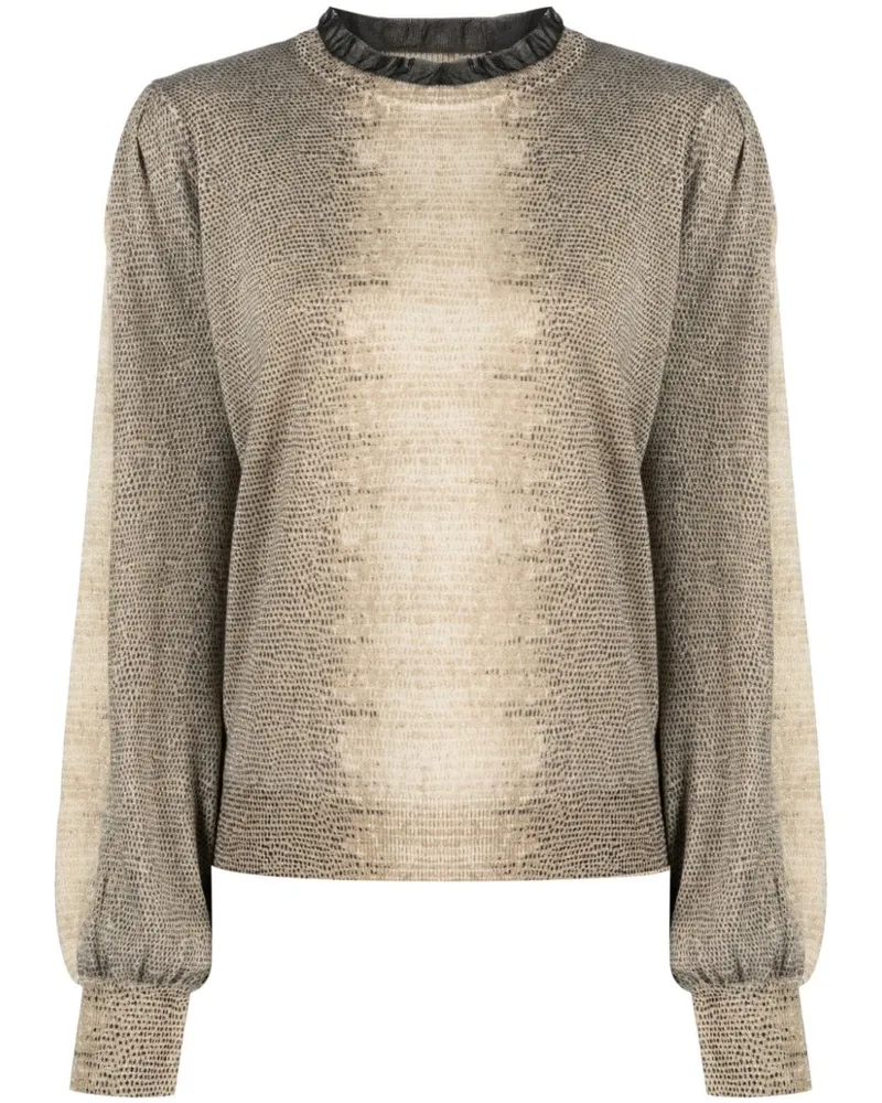 Twin-Set Sweatshirt mit Schlangen-Print Nude