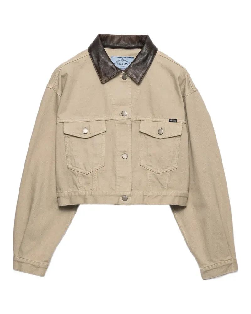Prada cropped old denim jacket - Nude Nude