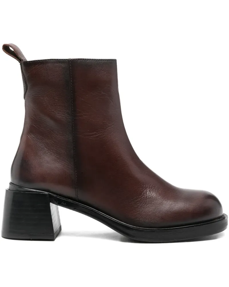 CAFèNOIR  Stiefel mit Blockabsatz 50mm - Braun Braun