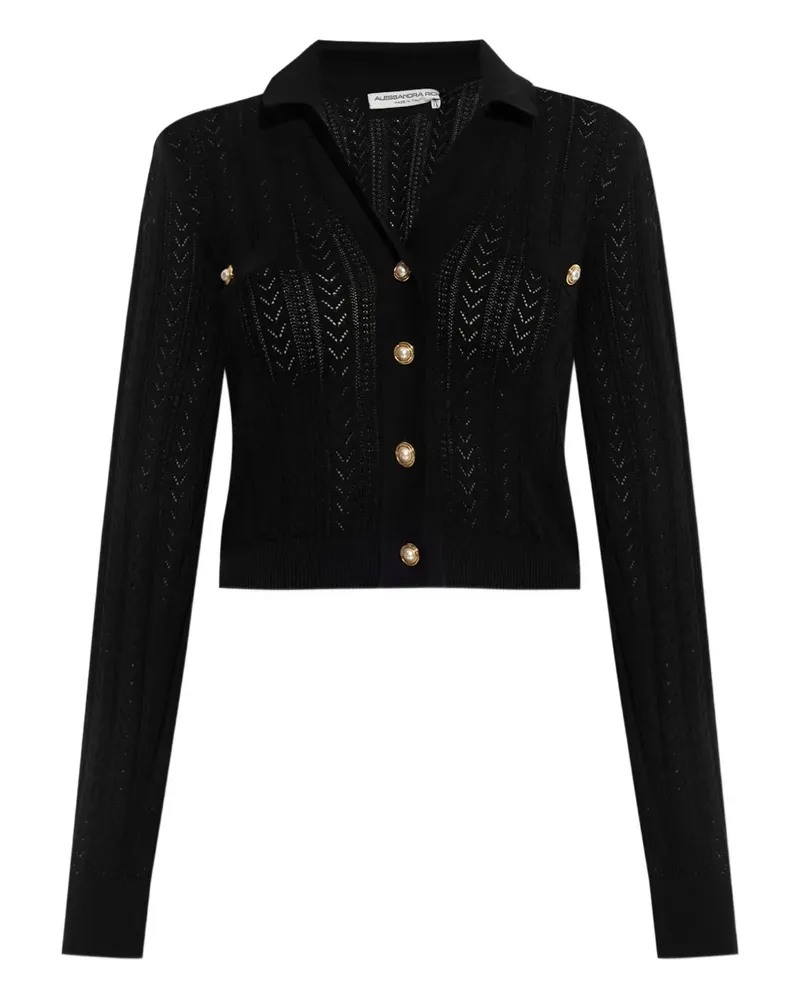 Alessandra Rich Cardigan mit dekorativen Knöpfen - Schwarz Schwarz