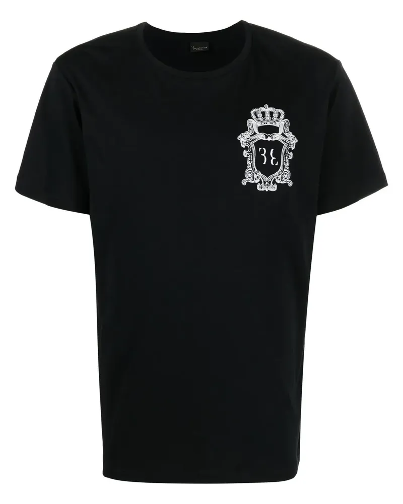Billionaire T-Shirt mit Wappen-Print - Schwarz Schwarz