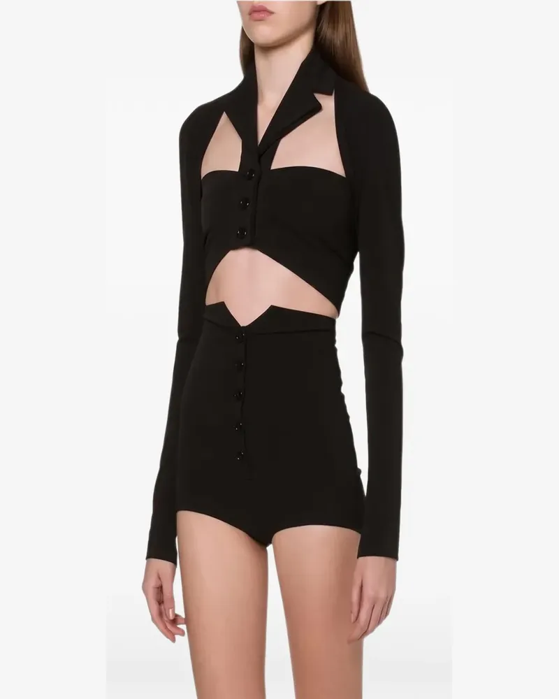 Philosophy Di Lorenzo Serafini draped-detail button-up top - Schwarz Schwarz