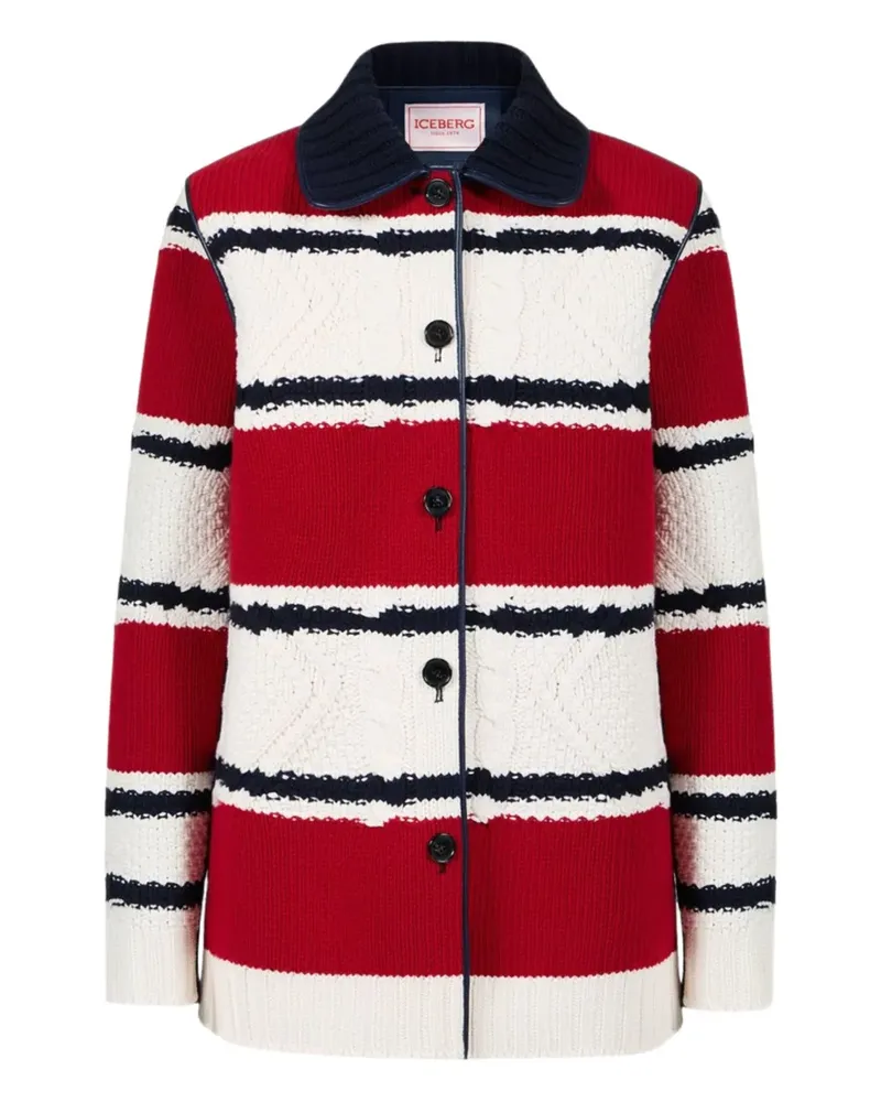 Iceberg striped button coat - Rot Rot