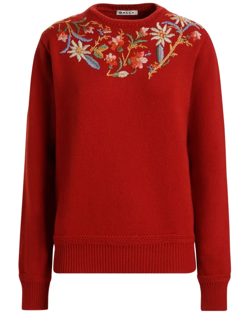 Bally Pullover mit Alpine Flowers-Stickerei - Rot Rot