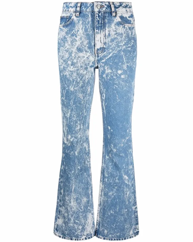 Ganni Jeans mit Bleached-Effekt - Blau Blau