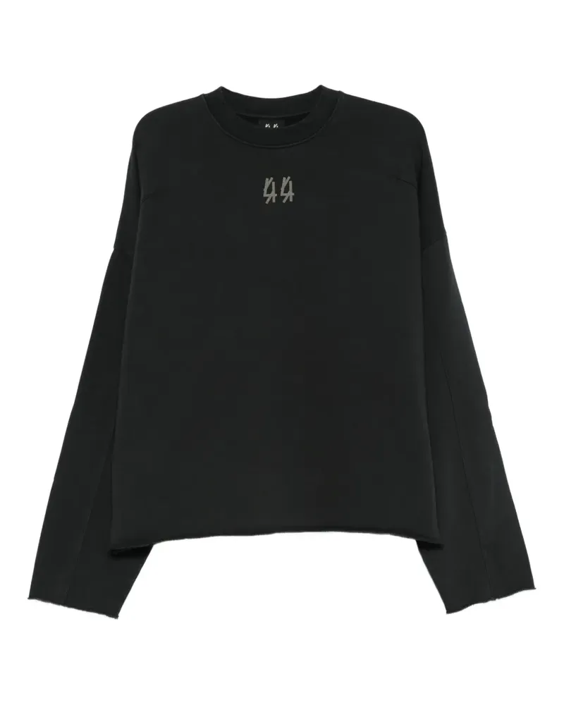 44 LABEL GROUP Sweatshirt mit Rundhalsausschnitt - Schwarz Schwarz