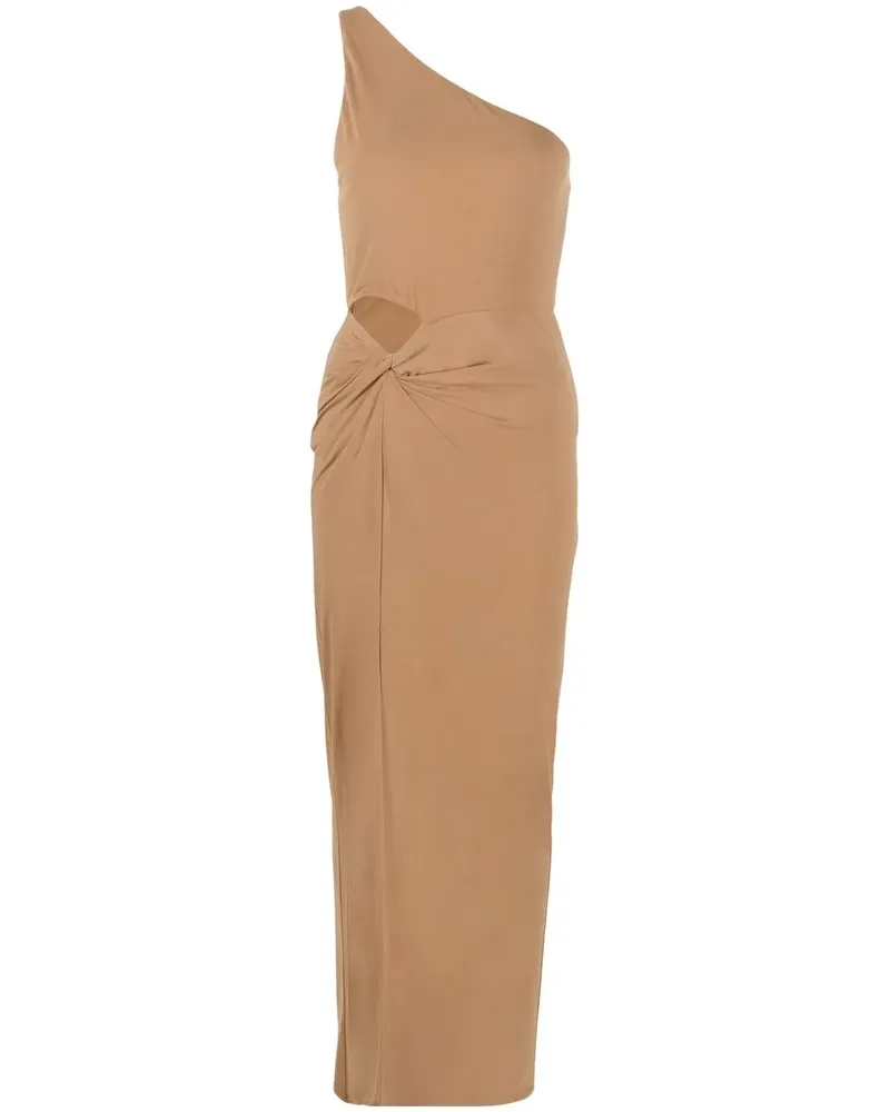 Alice + Olivia Schulterfreies Kleid mit Schlitz - Braun Braun