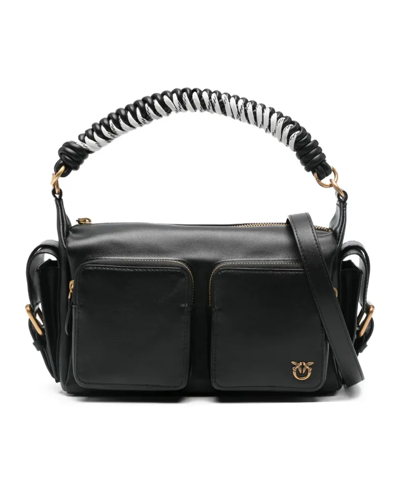Pinko Tote Bag mit geflochtenem Henkel - Schwarz Schwarz