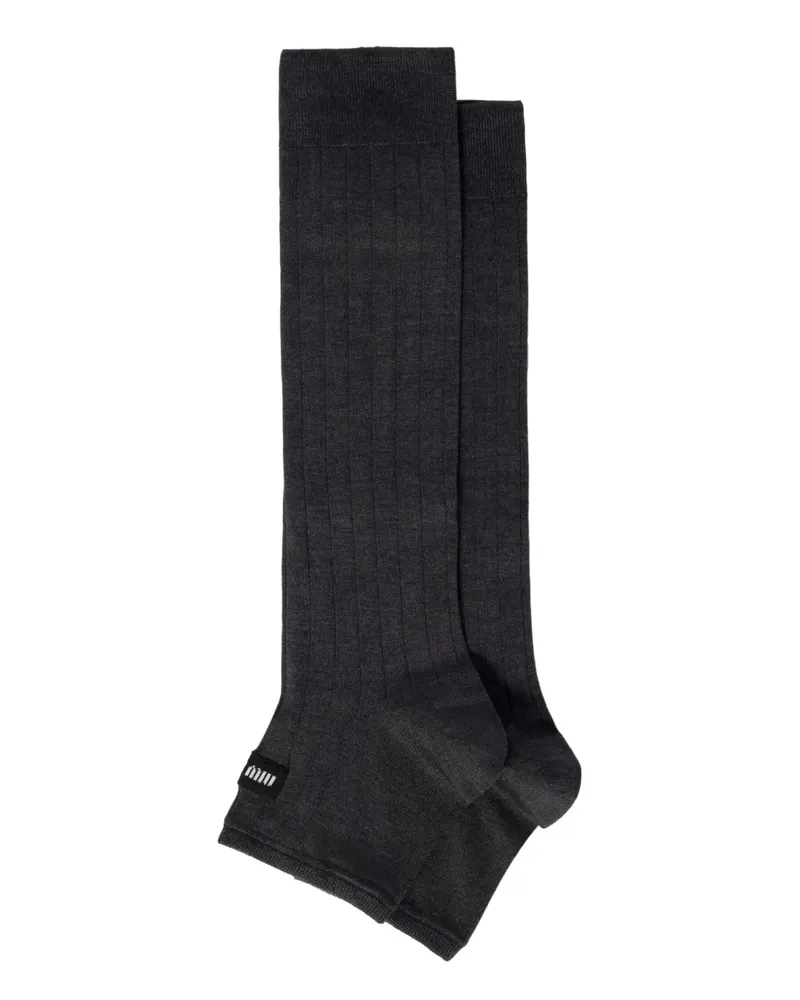 Miu Miu Klassische Kniestrümpfe - F0480 SLATE GREY F0480