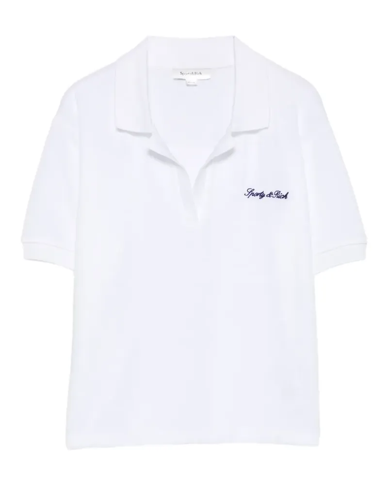 SPORTY & RICH April T-Shirt mit Logo - Weiß Weiß