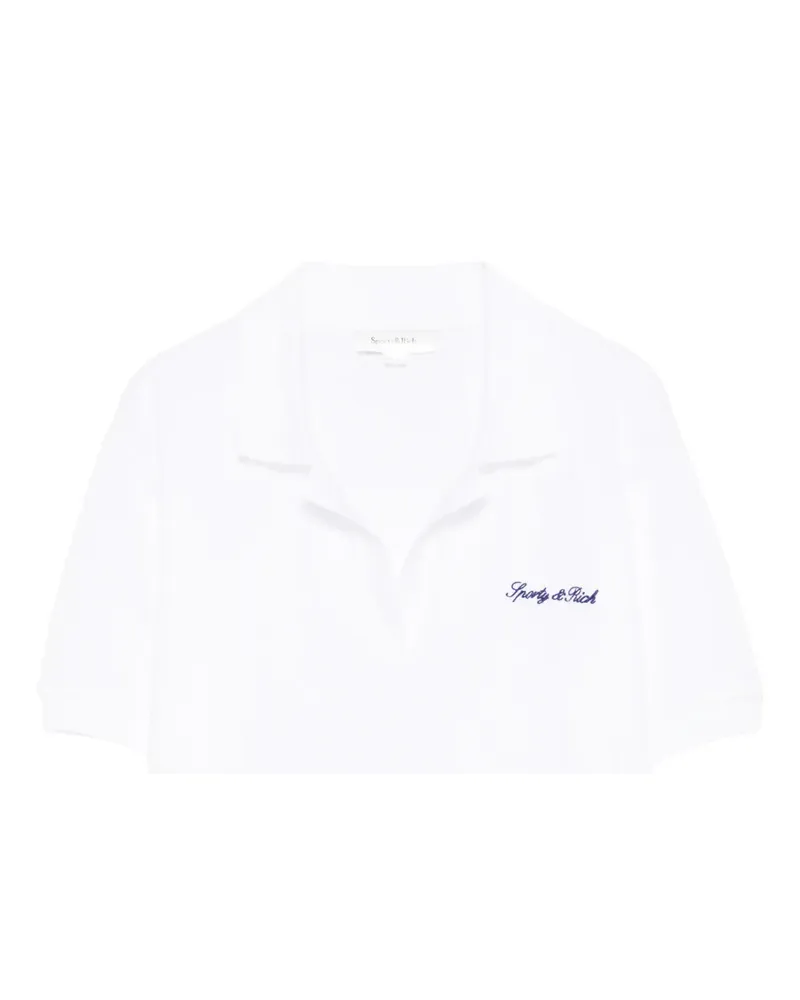 SPORTY & RICH April T-Shirt mit Logo - Weiß Weiß