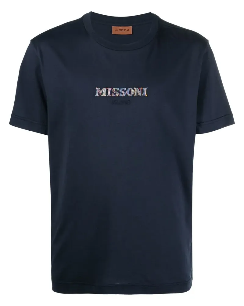 Missoni T-Shirt mit Logo-Stickerei - Blau Blau