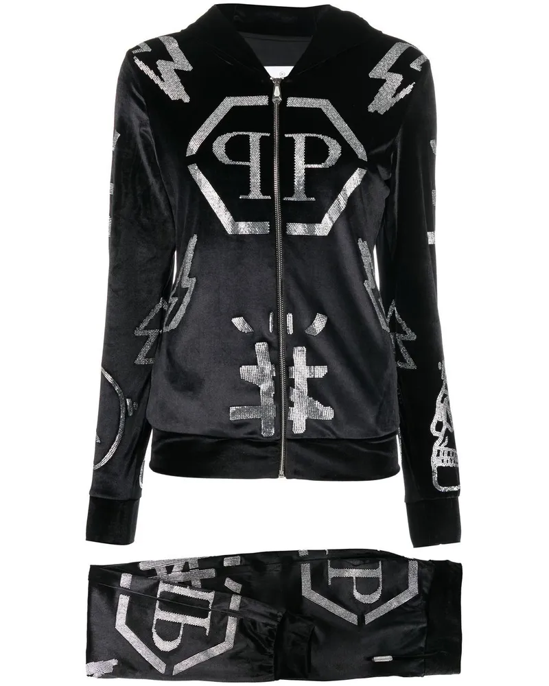 Philipp Plein Jogginganzug mit Kapuze - Schwarz Schwarz