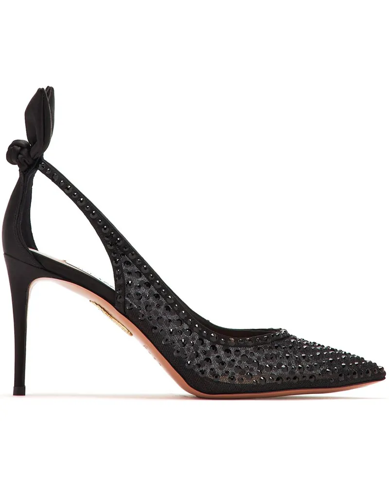 Aquazzura Pumps mit Kristallen 85mm - Schwarz Schwarz