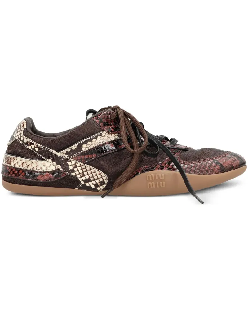 Miu Miu Gymnasium Sneakers mit Python-Print - Braun Braun