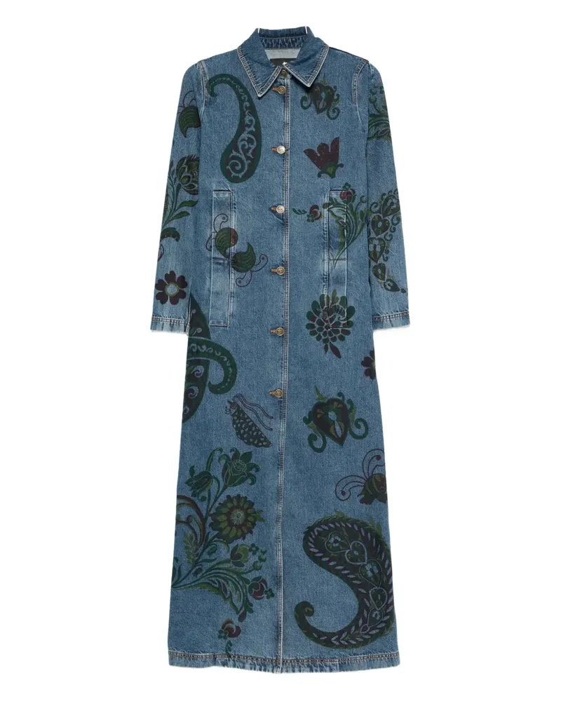 Etro floral paisley coat - Blau Blau
