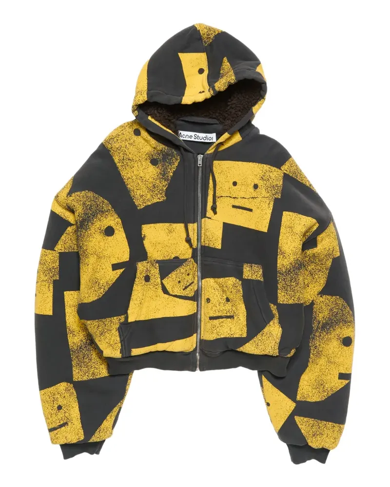 Acne Studios Hoodie mit Gesicht-Print - Schwarz Schwarz
