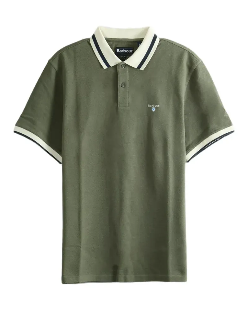 Barbour contrast-trim logo-embroidered polo shirt - Grün Grün