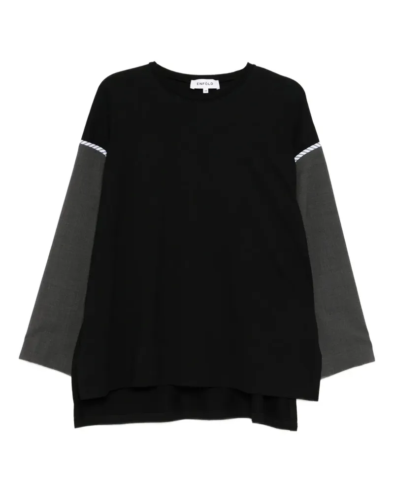 ENFÖLD Oberteil in Colour-Patch-Optik - Schwarz Schwarz