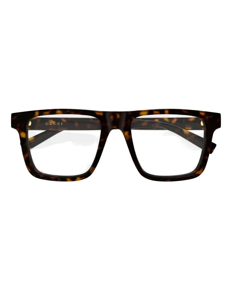 Gucci Eckige Brille in Schildpattoptik - Braun Braun
