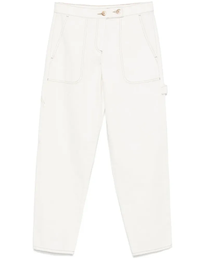 Emporio Armani Hose mit Logo-Prägung - Weiß Weiß