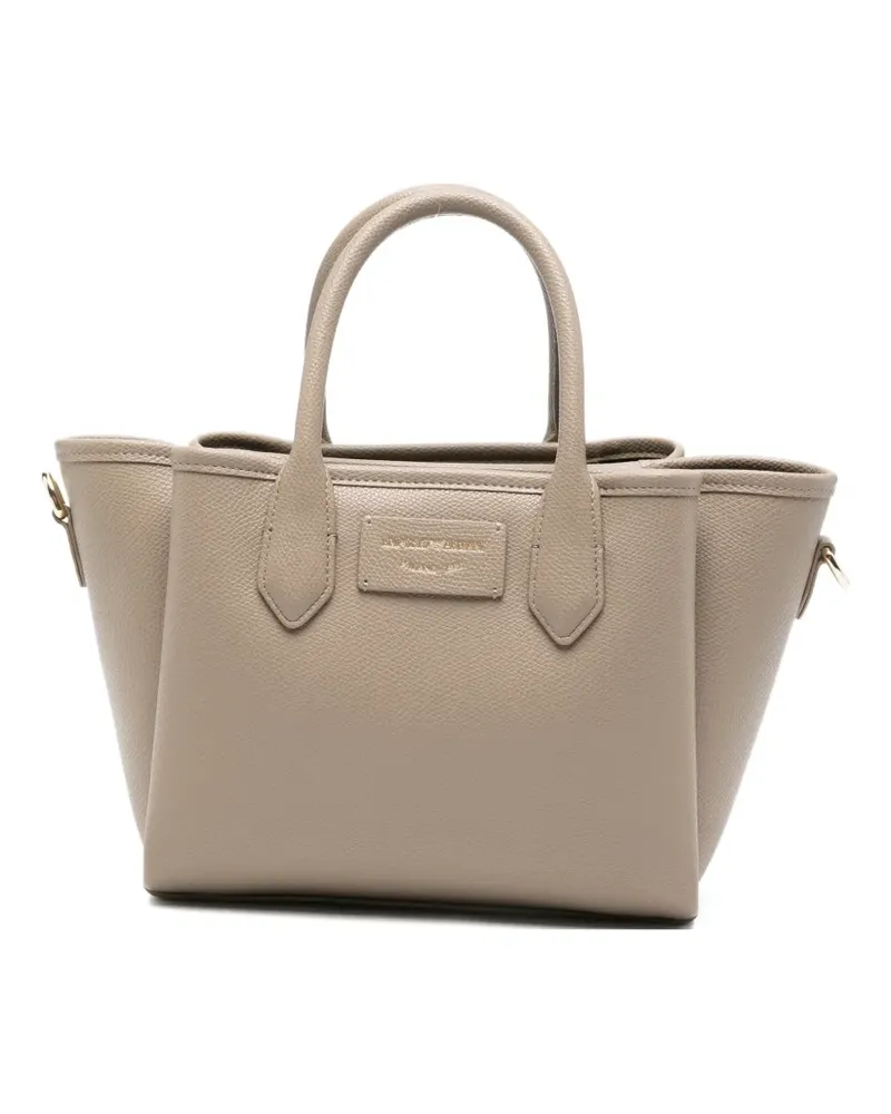 Emporio Armani logo-plaque tote bag - Nude Nude