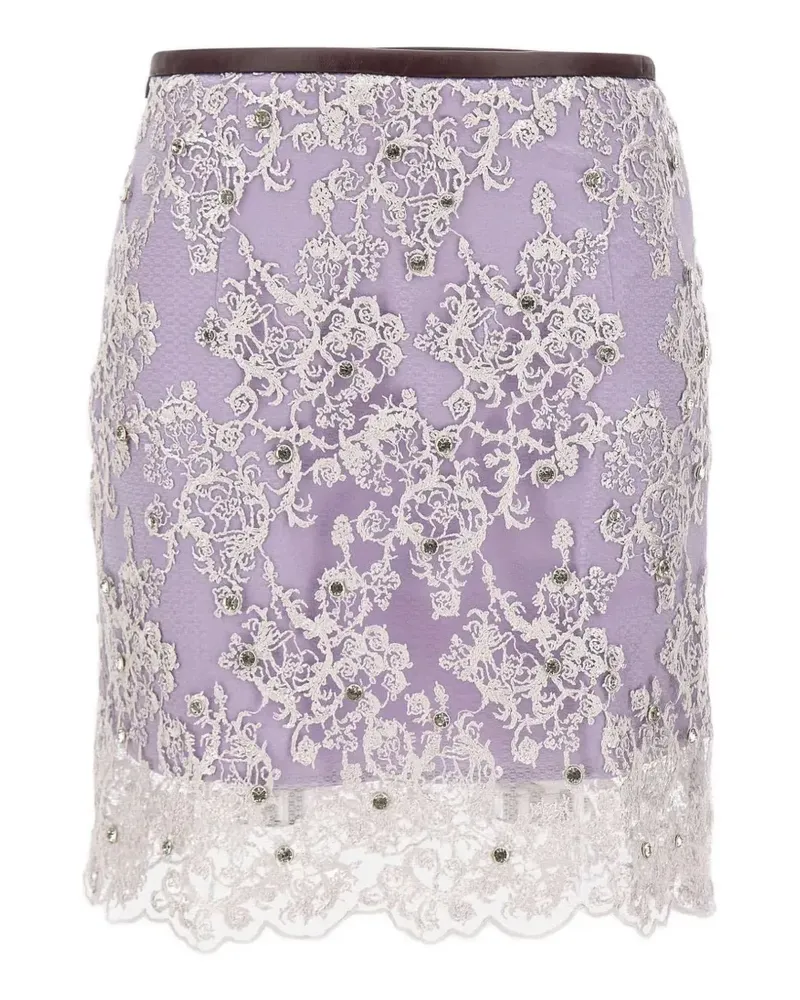 JACQUES rhinestone-embroidered mini skirt - Violett Violett