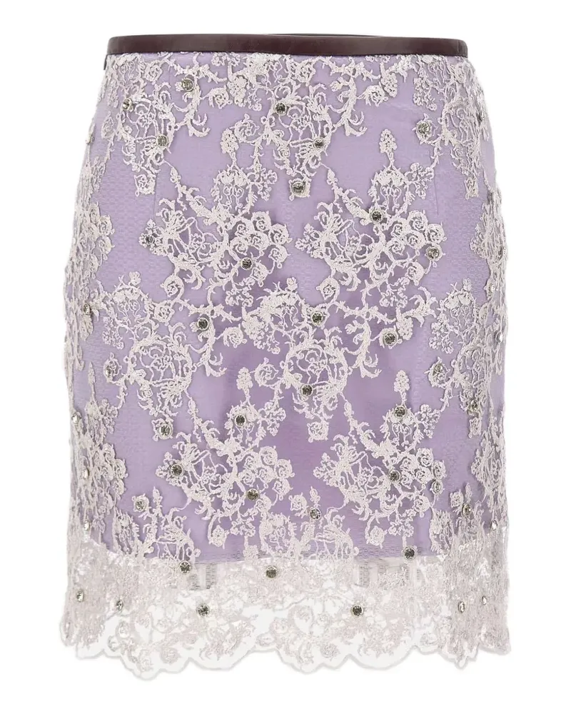 JACQUES Minirock mit Strass-Stickerei - Violett Violett