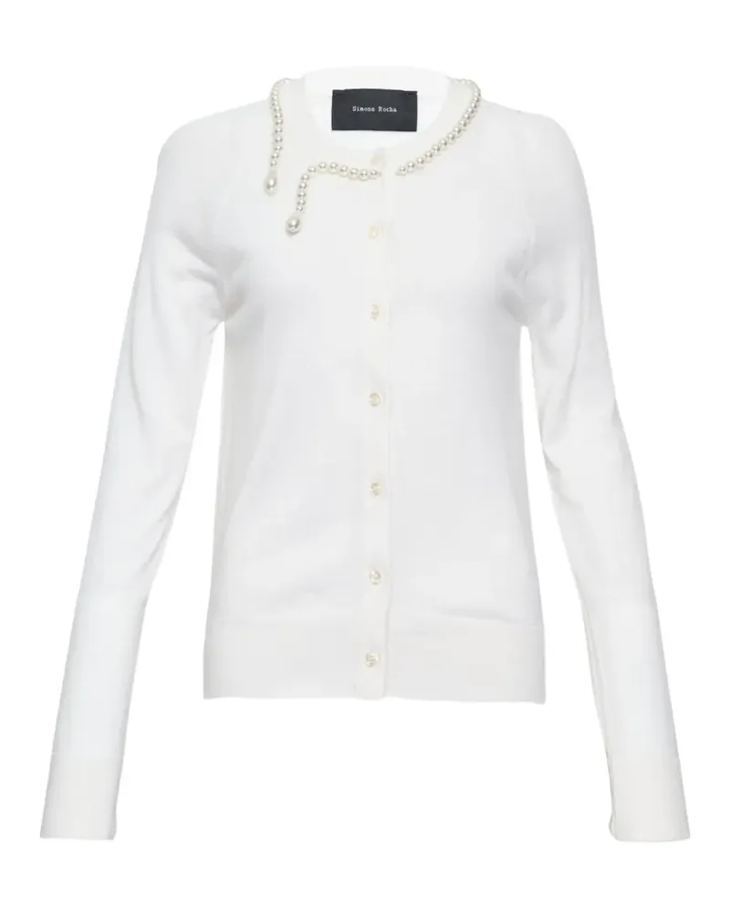 Simone Rocha faux-pearl embellished cardigan - Weiß Weiß