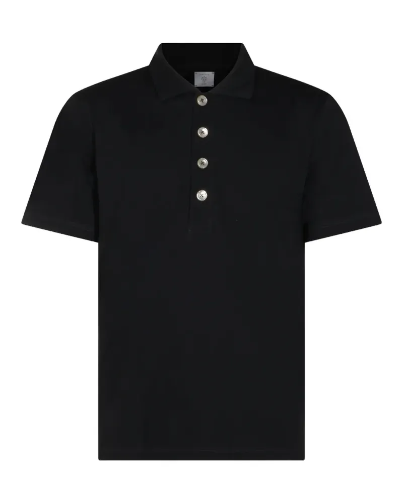 Eleventy Poloshirt mit Knöpfen - Schwarz Schwarz