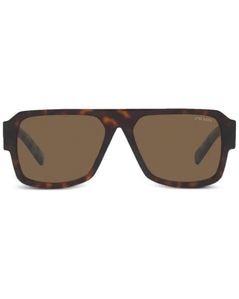 Prada Sonnenbrille mit eckigem Gestell - Braun Braun