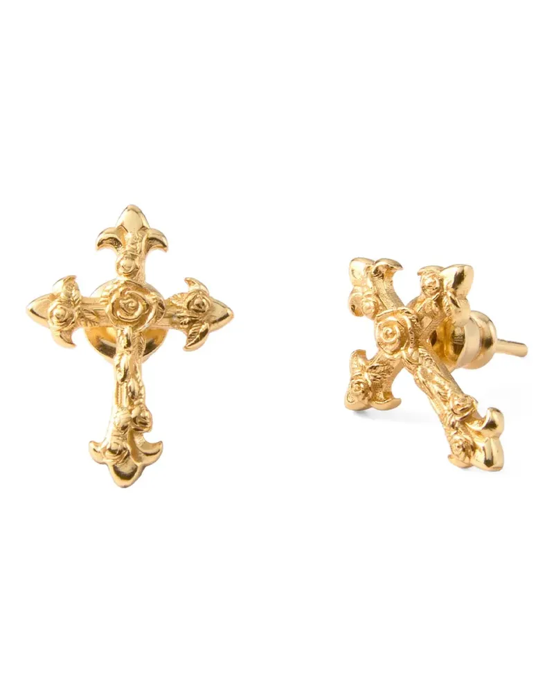 Emanuele Bicocchi rose-cross earrings - Gold Gold