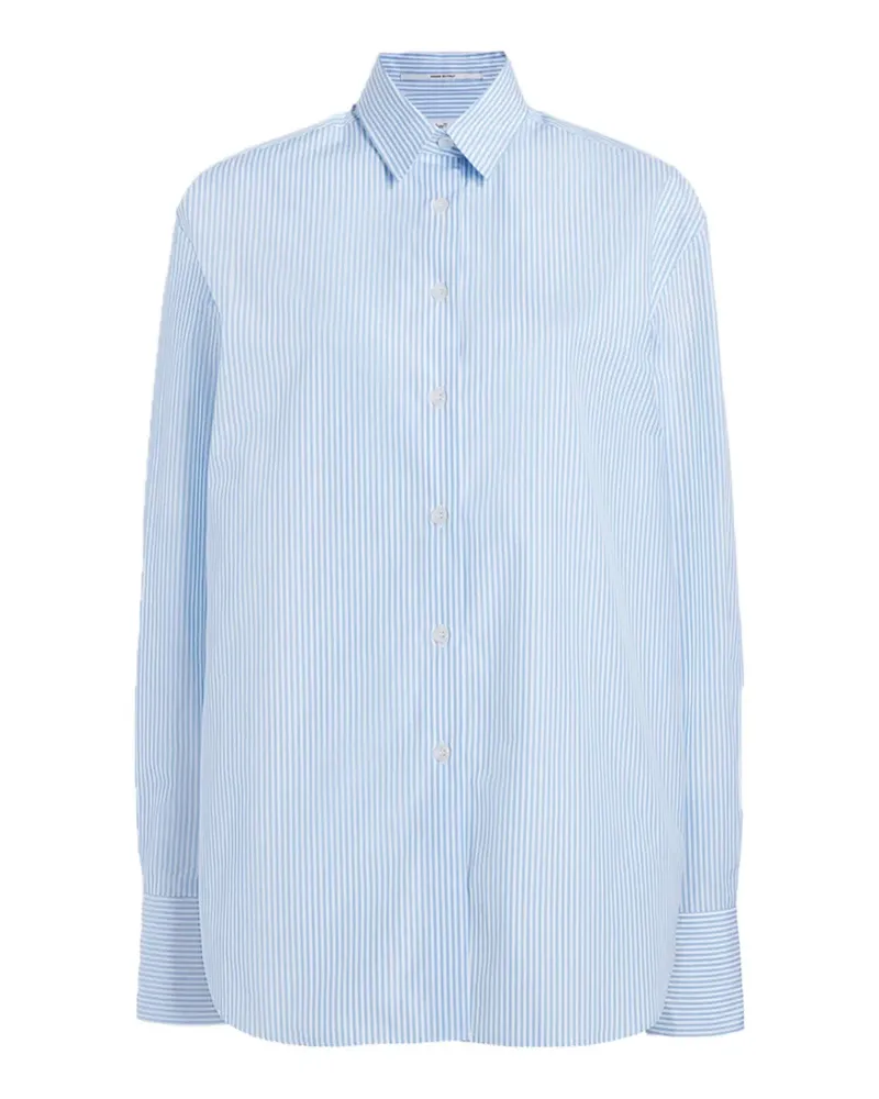 Another Tomorrow stripe-print oversized shirt - Blau Blau